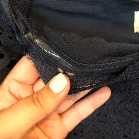 Hollister Navy Blue Lace Off Shoulder Bodysuit - Picture 9 of 11